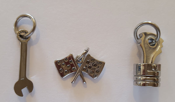 Wrench, Piston, or Checkered Flag Necklace