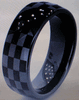 Ceramic Checkered Flag Ring